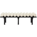  Color_Black/ Cream -- Landon Cream Vegan Leather Upholstered Bench IMAGE 4