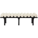 Meridian Landon Cream Vegan Leather Bench IMAGE 4