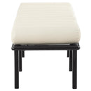 Meridian Landon Cream Vegan Leather Bench IMAGE 5