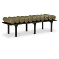  Color_Olive Green/ Black -- Landon Olive Green Vegan Leather Upholstered Bench IMAGE 1