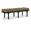 Meridian Landon Olive Green Vegan Leather Bench IMAGE 1