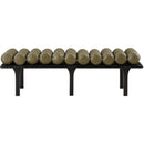  Color_Olive Green/ Black -- Landon Olive Green Vegan Leather Upholstered Bench IMAGE 4