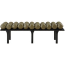 Meridian Landon Olive Green Vegan Leather Bench IMAGE 4