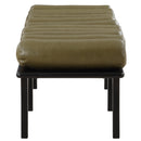  Color_Olive Green/ Black -- Landon Olive Green Vegan Leather Upholstered Bench IMAGE 5