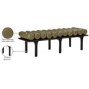  Color_Olive Green/ Black -- Landon Olive Green Vegan Leather Upholstered Bench IMAGE 9