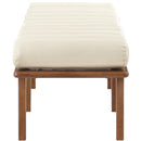  Color_Cream/ Walnut -- Meridian Landon Vegan Leather Upholstered Bench IMAGE 5