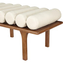  Color_Cream/ Walnut -- Meridian Landon Vegan Leather Upholstered Bench IMAGE 7