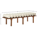  Color_Cream/ Walnut -- Meridian Landon Vegan Leather Upholstered Bench IMAGE 8
