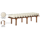  Color_Cream/ Walnut -- Meridian Landon Vegan Leather Upholstered Bench IMAGE 9