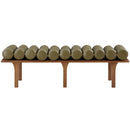  Color_Olive Green/ Walnut -- Landon Olive Green Vegan Leather Upholstered Bench IMAGE 4