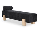  Color_Black/ Natural -- Meridian Edison Chenille Fabric Upholstered Bench IMAGE 1