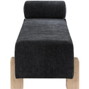  Color_Black/ Natural -- Meridian Edison Chenille Fabric Upholstered Bench IMAGE 5
