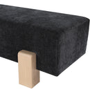  Color_Black/ Natural -- Meridian Edison Chenille Fabric Upholstered Bench IMAGE 6