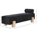  Color_Black/ Natural -- Meridian Edison Chenille Fabric Upholstered Bench IMAGE 9