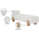  Color_Cream/ Natural -- Edison Cream Chenille Fabric Upholstered Bench IMAGE 10