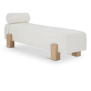  Color_Cream/ Natural -- Edison Cream Chenille Fabric Upholstered Bench IMAGE 1