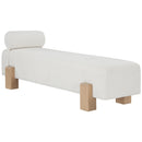  Color_Cream/ Natural -- Edison Cream Chenille Fabric Upholstered Bench IMAGE 3