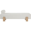  Color_Cream/ Natural -- Edison Cream Chenille Fabric Upholstered Bench IMAGE 4