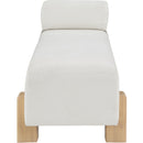  Color_Cream/ Natural -- Edison Cream Chenille Fabric Upholstered Bench IMAGE 5