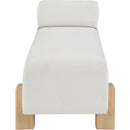 Meridian Edison Cream Chenille Fabric Bench IMAGE 5