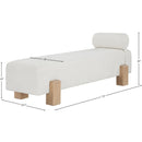 Meridian Edison Cream Chenille Fabric Bench IMAGE 9