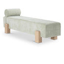  Color_Mint Green/ Natural -- Edison Mint Green Chenille Fabric Upholstered Bench IMAGE 1