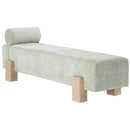  Color_Mint Green/ Natural -- Edison Mint Green Chenille Fabric Upholstered Bench IMAGE 3