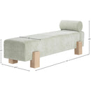 Color_Mint Green/ Natural -- Edison Mint Green Chenille Fabric Upholstered Bench IMAGE 9