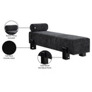 Meridian Edison Black Chenille Fabric Bench IMAGE 10