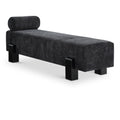  Color_Black -- Meridian Edison Chenille Fabric Upholstered Bench IMAGE 1