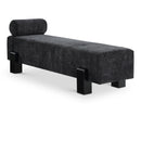  Color_Black -- Meridian Edison Chenille Fabric Upholstered Bench IMAGE 1