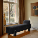  Color_Black -- Meridian Edison Chenille Fabric Upholstered Bench IMAGE 2