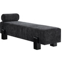  Color_Black -- Meridian Edison Chenille Fabric Upholstered Bench IMAGE 3