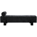  Color_Black -- Meridian Edison Chenille Fabric Upholstered Bench IMAGE 4