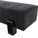  Color_Black -- Meridian Edison Chenille Fabric Upholstered Bench IMAGE 6