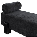  Color_Black -- Meridian Edison Chenille Fabric Upholstered Bench IMAGE 7