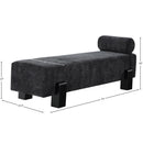 Color_Black -- Meridian Edison Chenille Fabric Upholstered Bench IMAGE 9