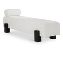  Color_Black/ Cream -- Edison Cream Chenille Fabric Upholstered Bench IMAGE 1