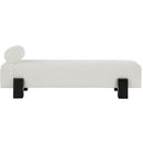  Color_Black/ Cream -- Edison Cream Chenille Fabric Upholstered Bench IMAGE 4