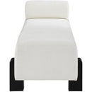  Color_Black/ Cream -- Edison Cream Chenille Fabric Upholstered Bench IMAGE 5