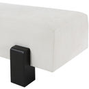  Color_Black/ Cream -- Edison Cream Chenille Fabric Upholstered Bench IMAGE 6