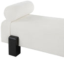  Color_Black/ Cream -- Edison Cream Chenille Fabric Upholstered Bench IMAGE 7