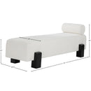  Color_Black/ Cream -- Edison Cream Chenille Fabric Upholstered Bench IMAGE 9