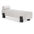  Color_Light Grey/ Black -- Edison Grey Chenille Fabric Upholstered Bench IMAGE 1