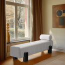  Color_Light Grey/ Black -- Edison Grey Chenille Fabric Upholstered Bench IMAGE 2