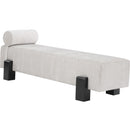  Color_Light Grey/ Black -- Edison Grey Chenille Fabric Upholstered Bench IMAGE 3