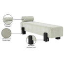 Meridian Edison Mint Green Chenille Fabric Bench IMAGE 10