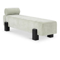  Color_Mint Green/ Black -- Edison Mint Green Chenille Fabric Upholstered Bench IMAGE 1
