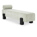 Meridian Edison Mint Green Chenille Fabric Bench IMAGE 1