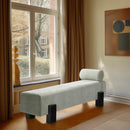  Color_Mint Green/ Black -- Edison Mint Green Chenille Fabric Upholstered Bench IMAGE 2